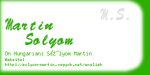 martin solyom business card